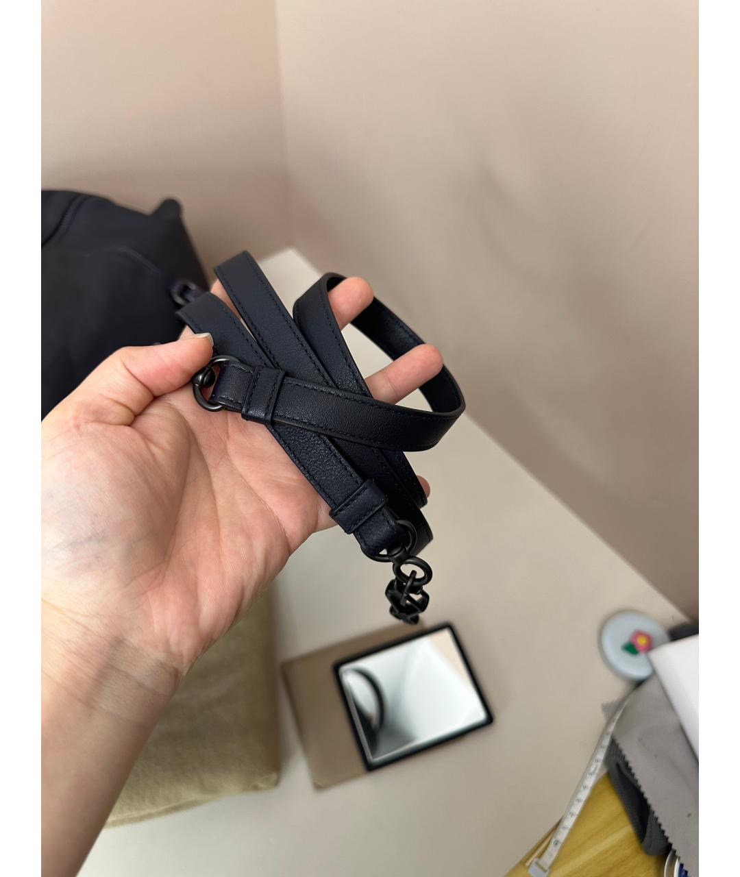 BOTTEGA VENETA Темно-синяя кожаная сумка через плечо, фото 6