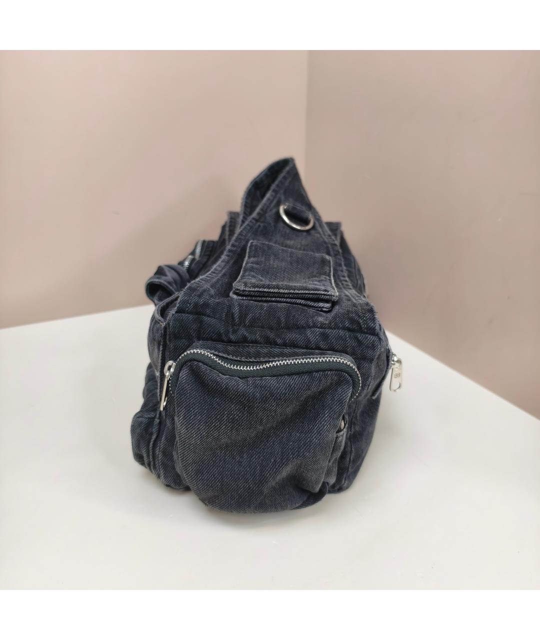 BALENCIAGA Черная кожаная сумка через плечо, фото 9