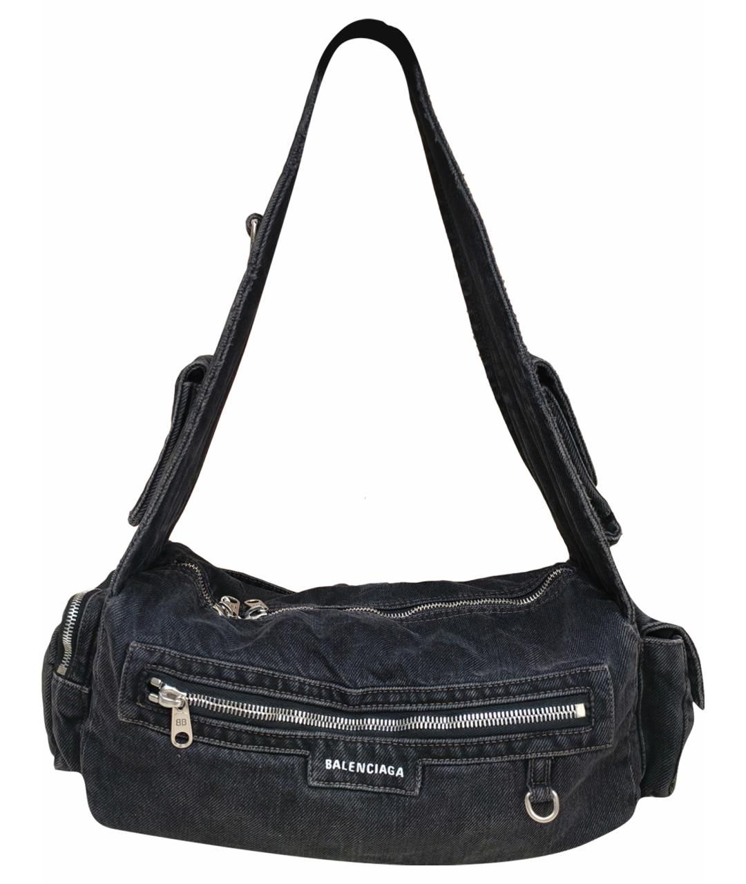BALENCIAGA Черная кожаная сумка через плечо, фото 1