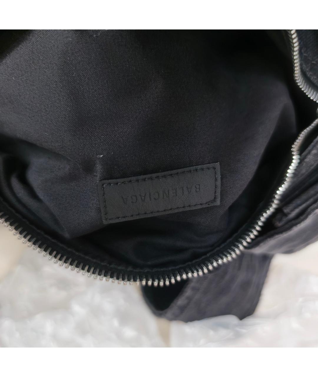 BALENCIAGA Черная кожаная сумка через плечо, фото 2