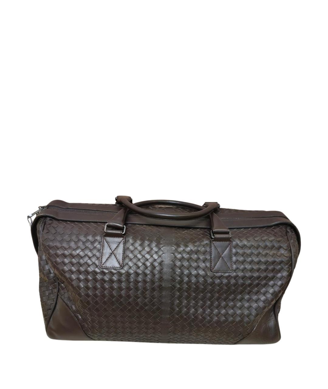 BOTTEGA VENETA Коричневая кожаная дорожная/спортивная сумка, фото 1