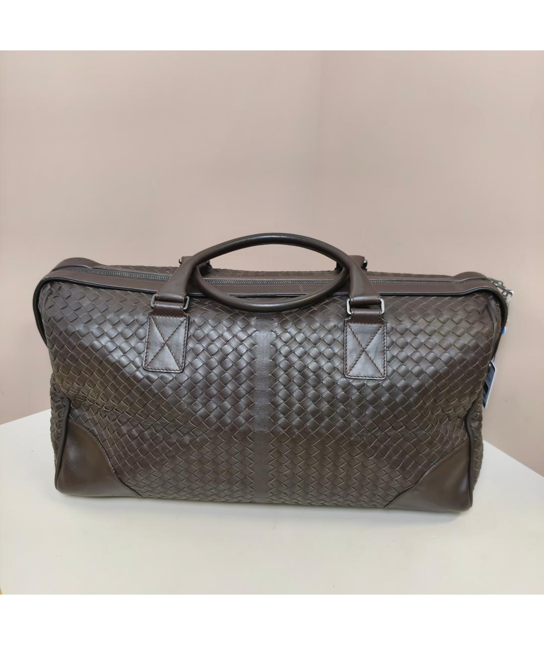 BOTTEGA VENETA Коричневая кожаная дорожная/спортивная сумка, фото 3