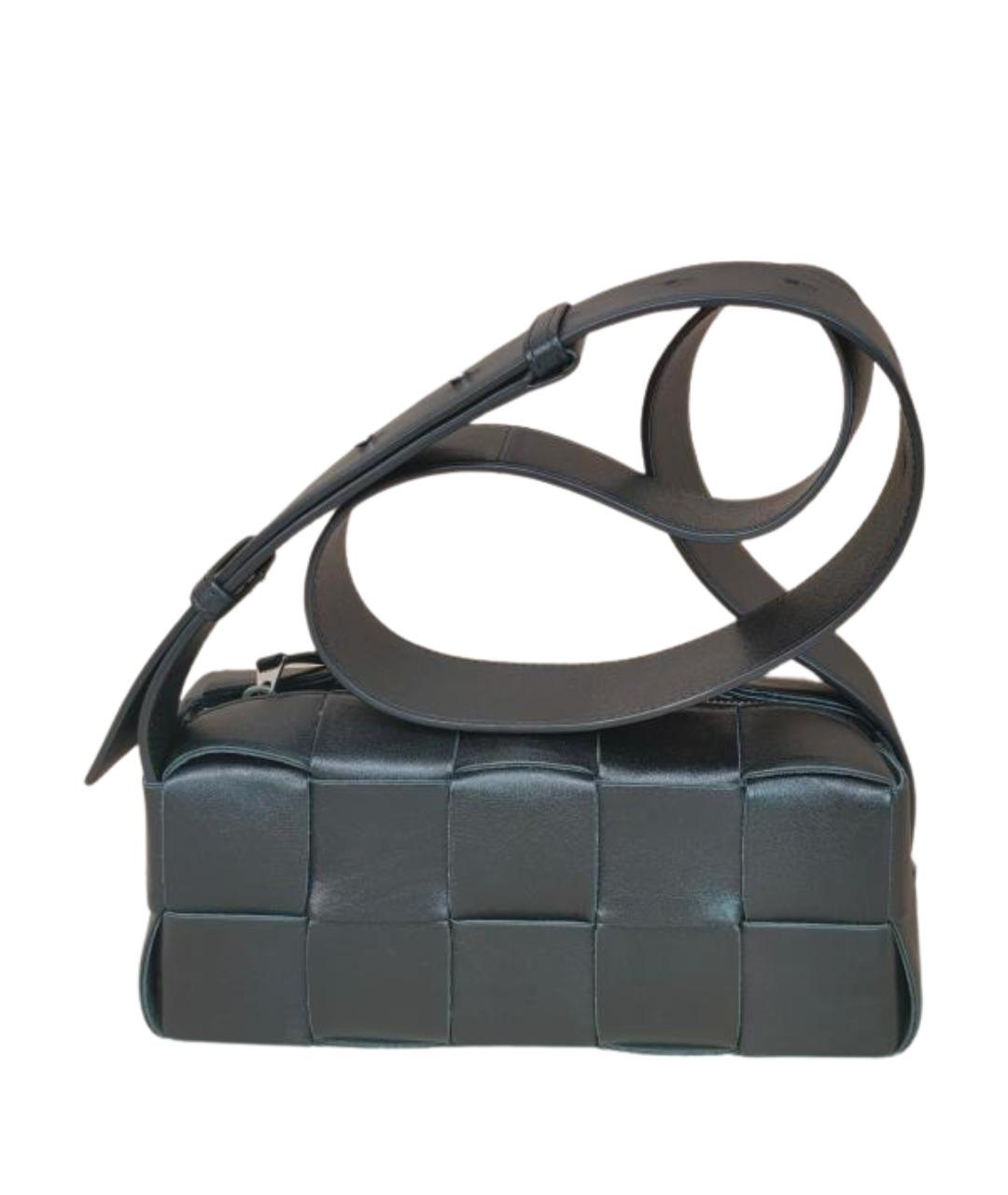 BOTTEGA VENETA Черная кожаная сумка через плечо, фото 1