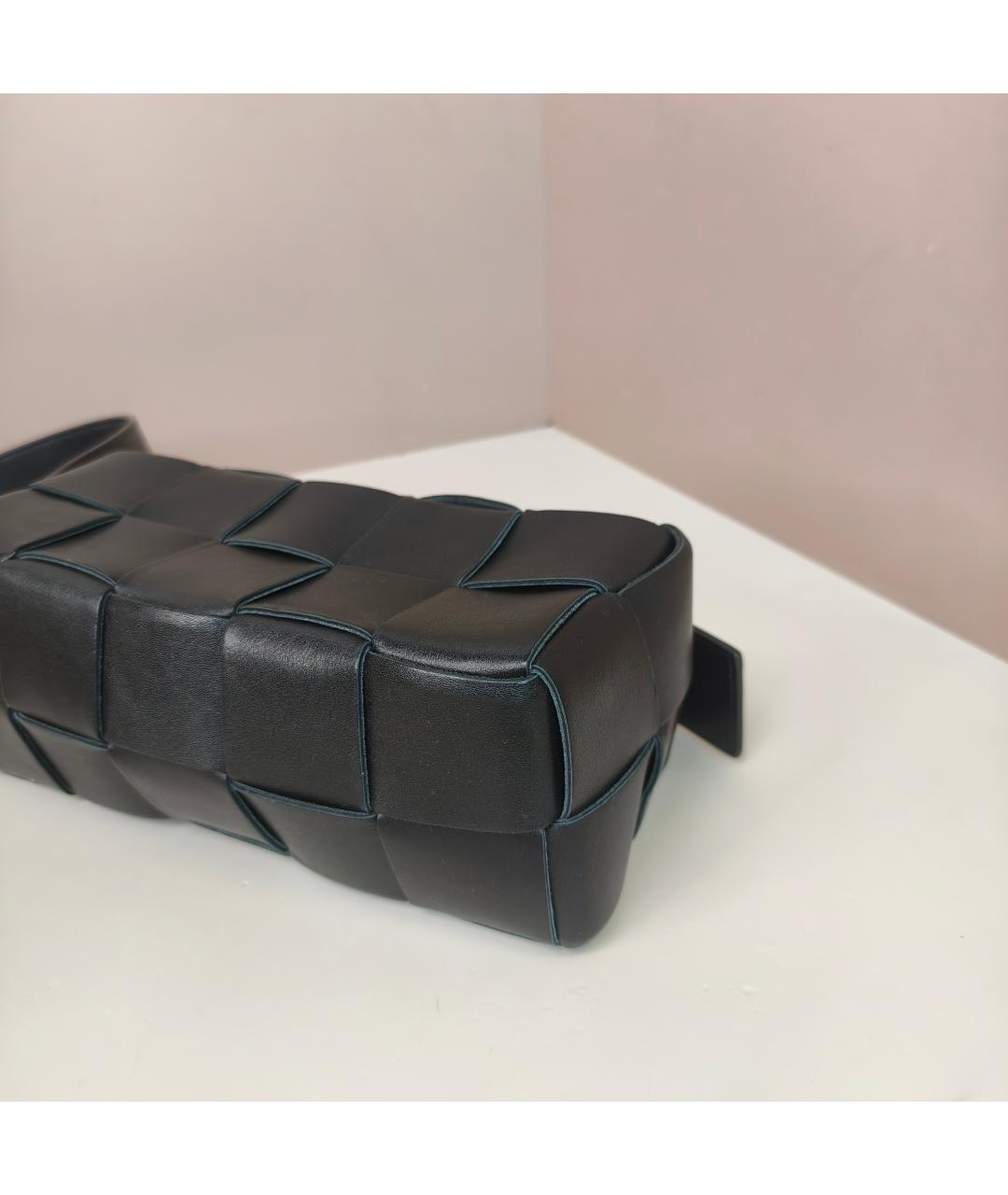 BOTTEGA VENETA Черная кожаная сумка через плечо, фото 8