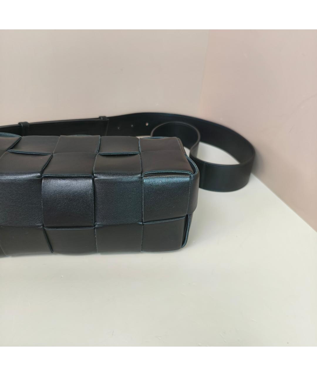 BOTTEGA VENETA Черная кожаная сумка через плечо, фото 5