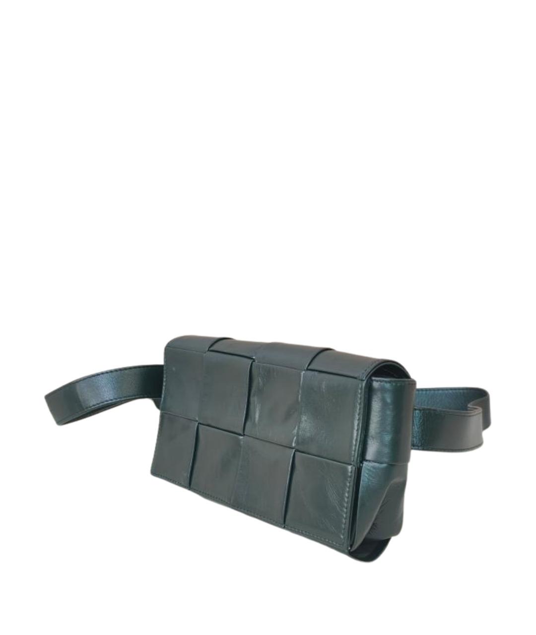 BOTTEGA VENETA Зеленая кожаная поясная сумка, фото 1