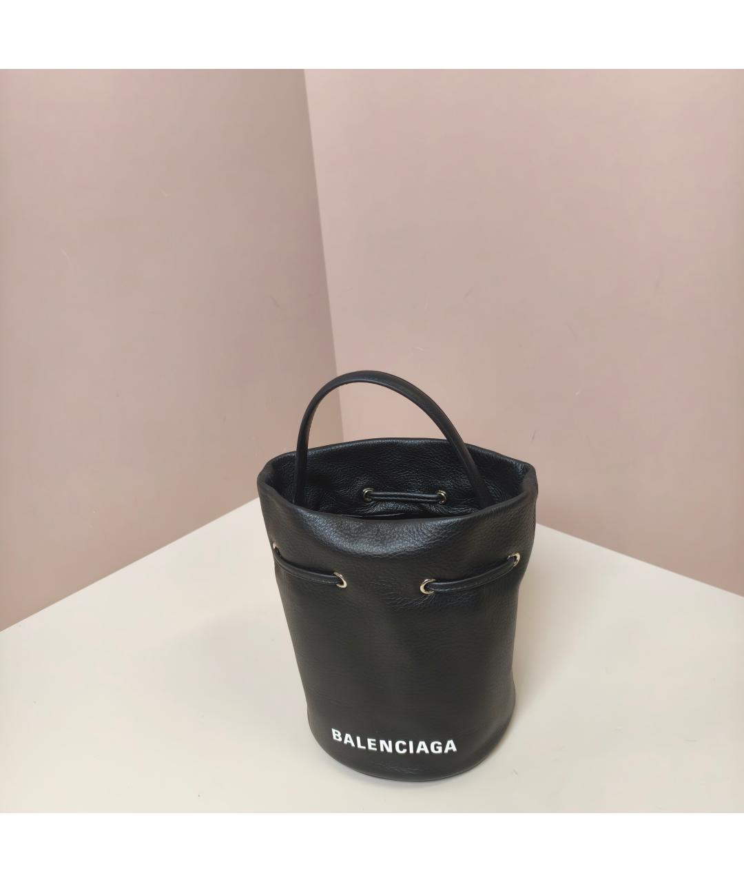 BALENCIAGA Черная кожаная сумка через плечо, фото 5