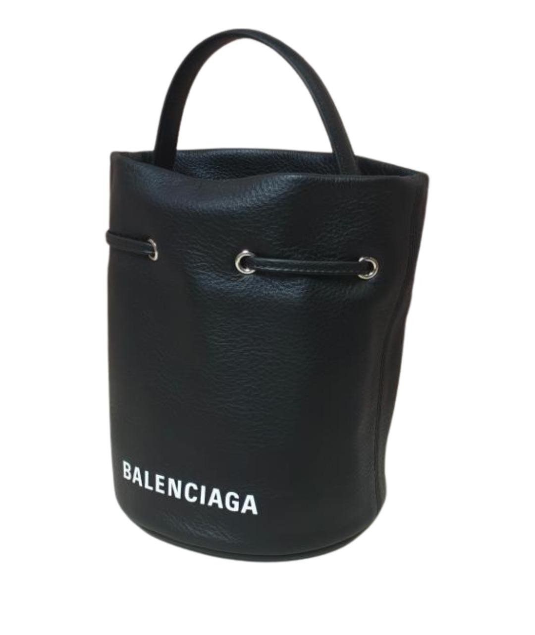 BALENCIAGA Черная кожаная сумка через плечо, фото 1