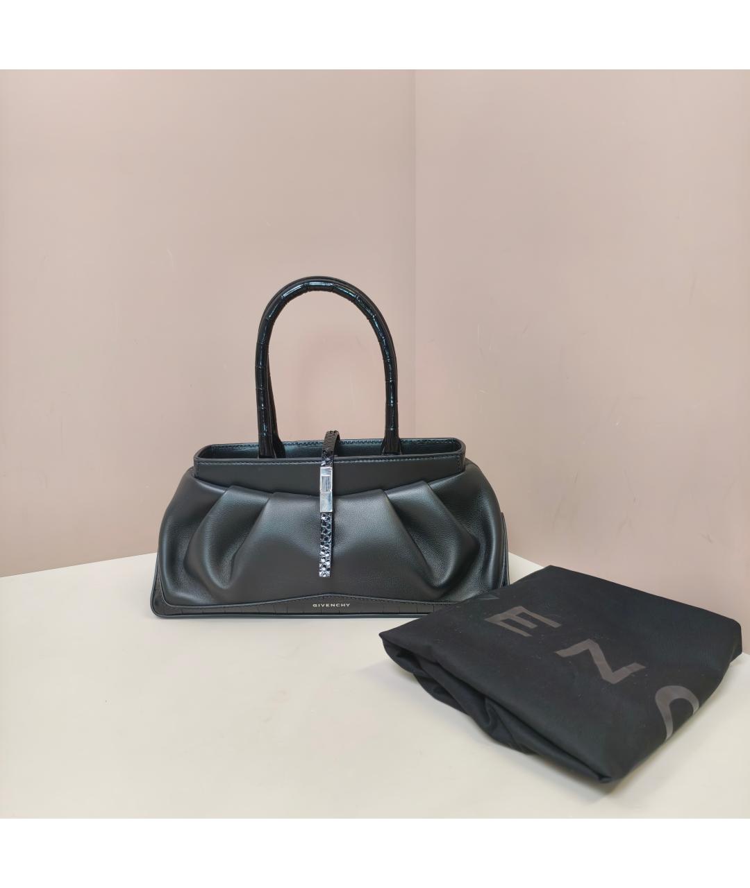 GIVENCHY Черная кожаная сумка с короткими ручками, фото 5