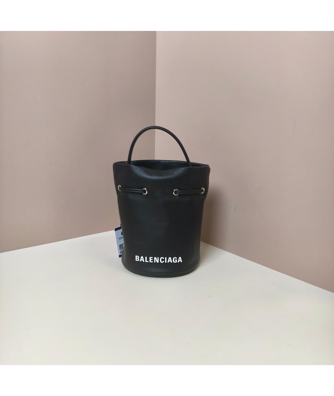 BALENCIAGA Черная кожаная сумка через плечо, фото 9