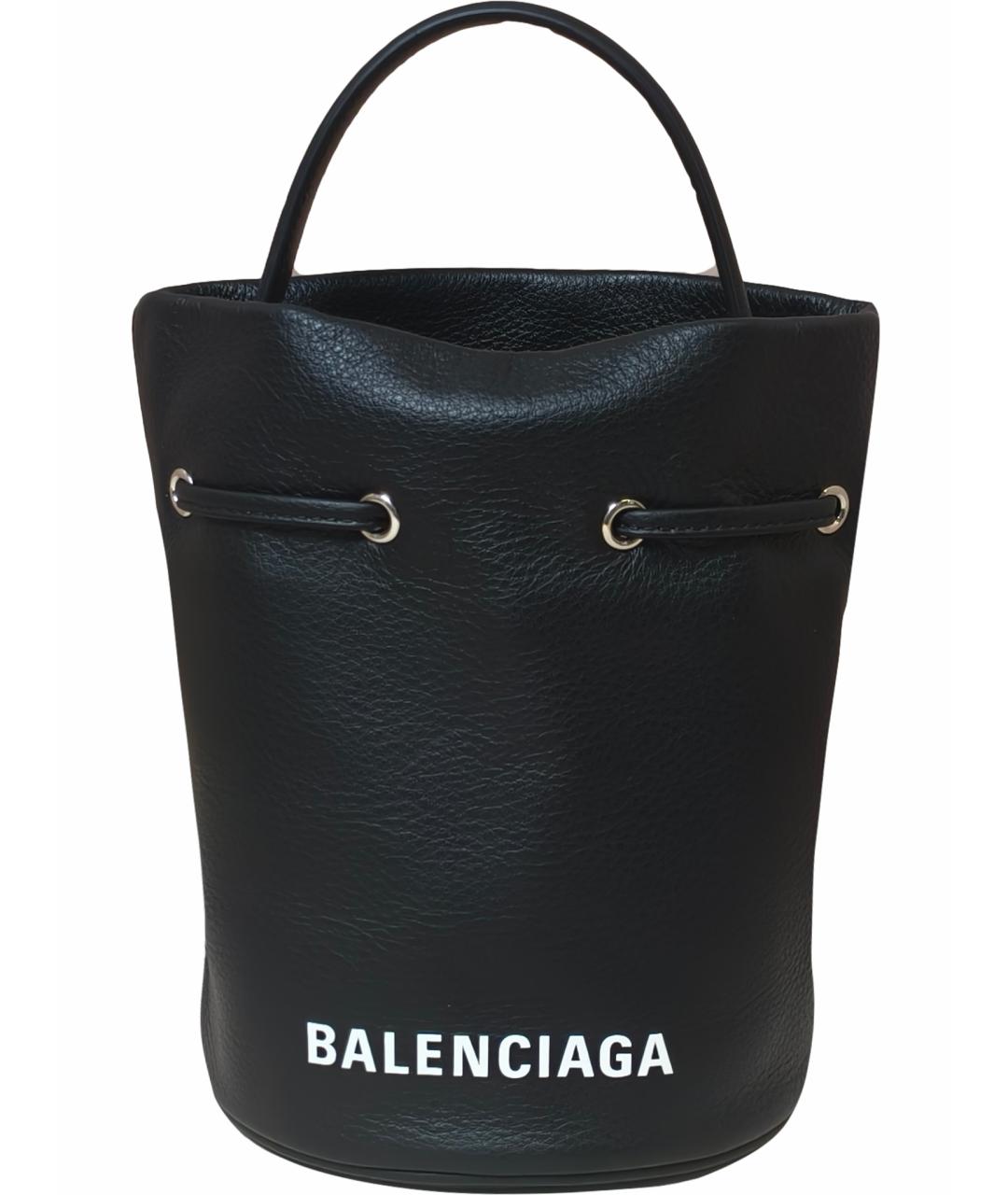 BALENCIAGA Черная кожаная сумка через плечо, фото 1