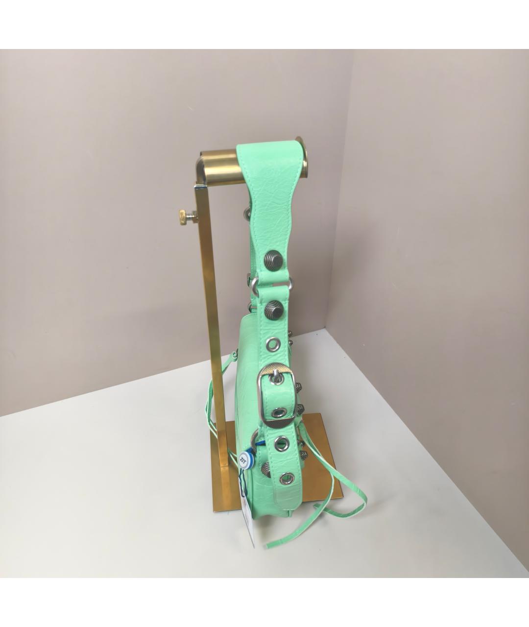 BALENCIAGA Салатовая кожаная сумка через плечо, фото 4