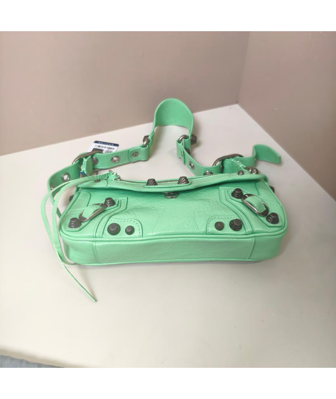 BALENCIAGA Салатовая кожаная сумка через плечо, фото 5