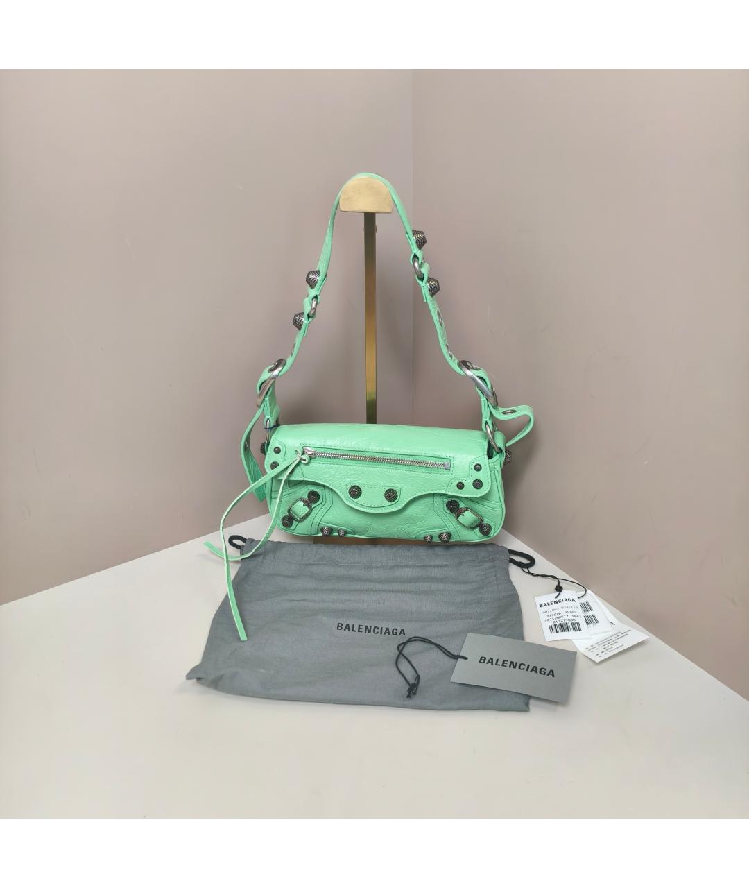 BALENCIAGA Салатовая кожаная сумка через плечо, фото 9