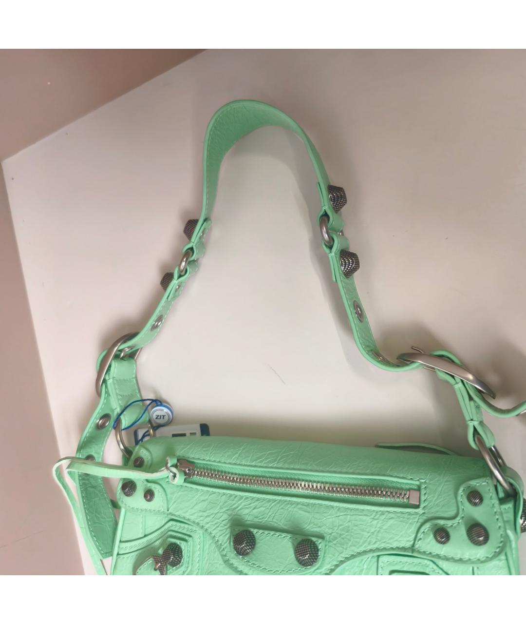 BALENCIAGA Салатовая кожаная сумка через плечо, фото 6