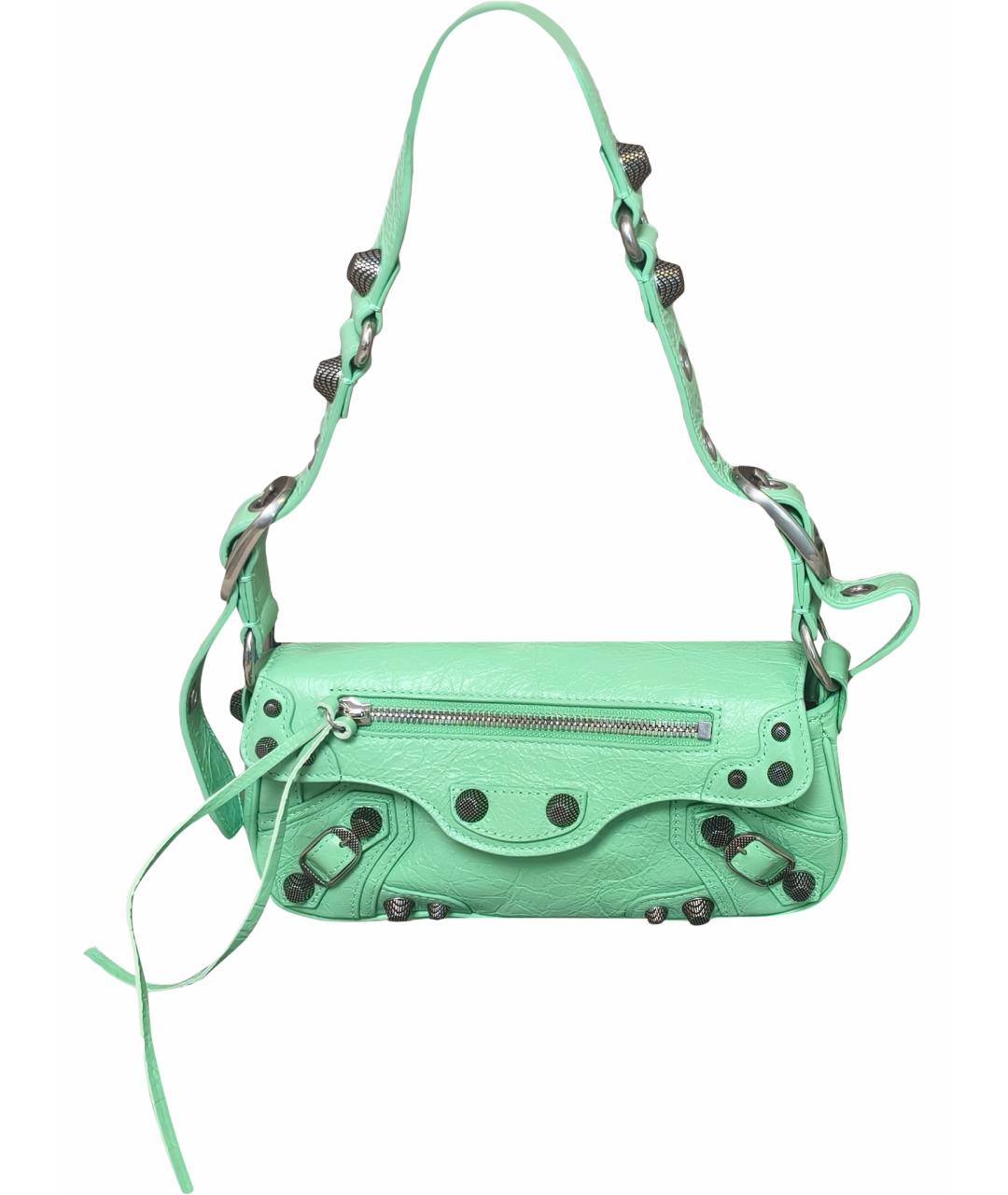 BALENCIAGA Салатовая кожаная сумка через плечо, фото 1