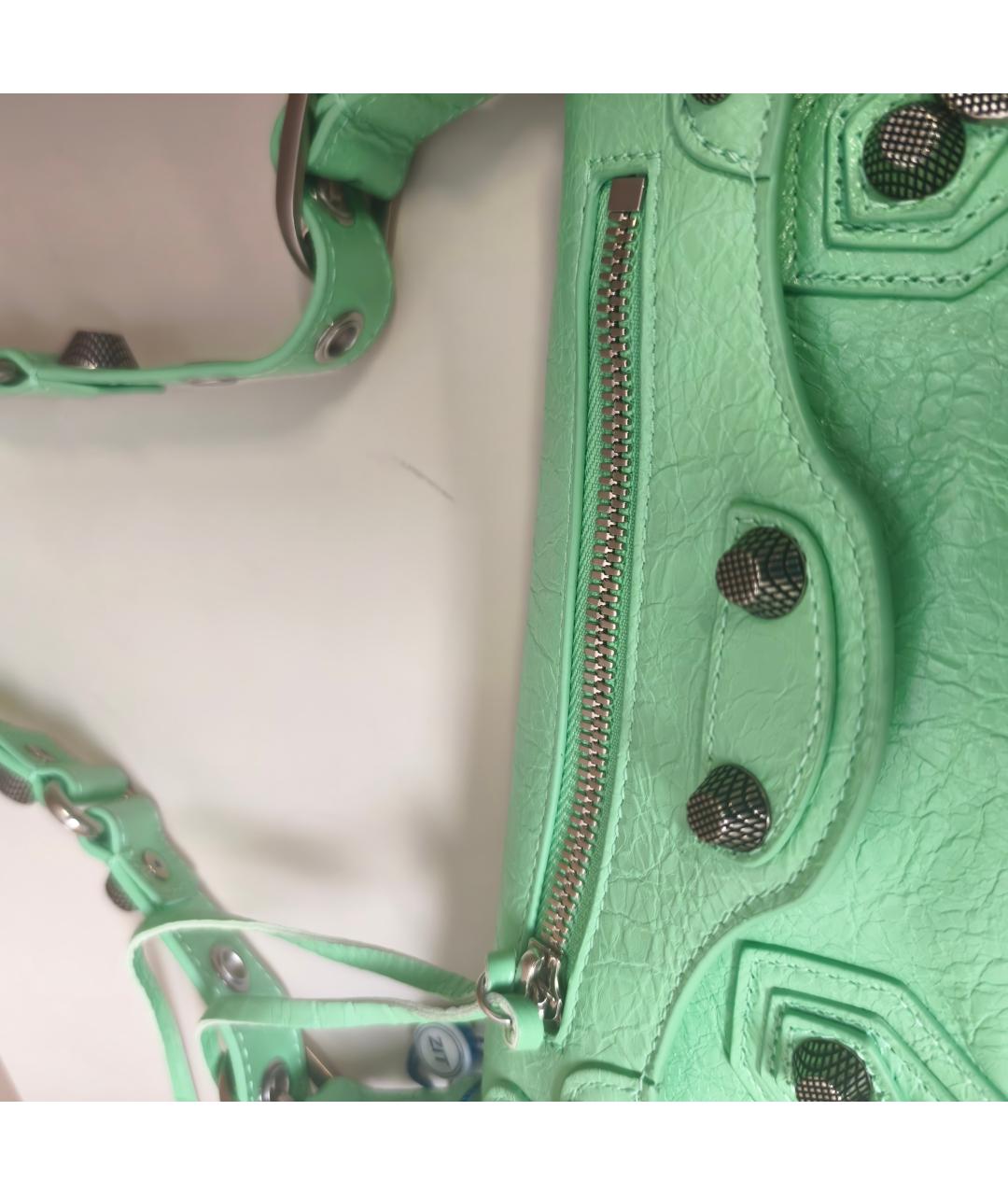 BALENCIAGA Салатовая кожаная сумка через плечо, фото 3