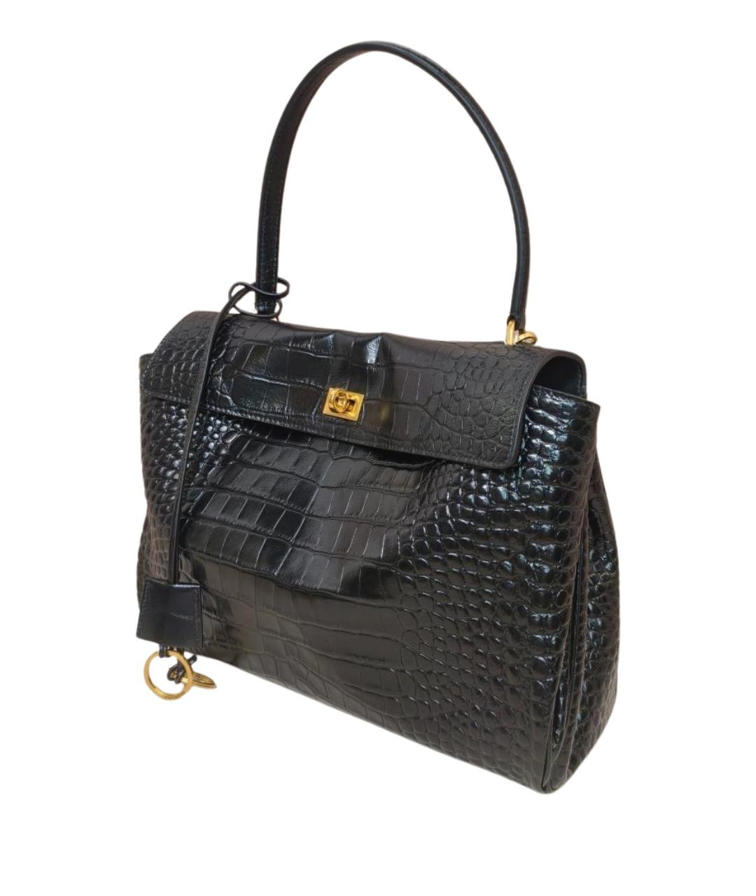 BALENCIAGA Черная кожаная сумка через плечо, фото 1