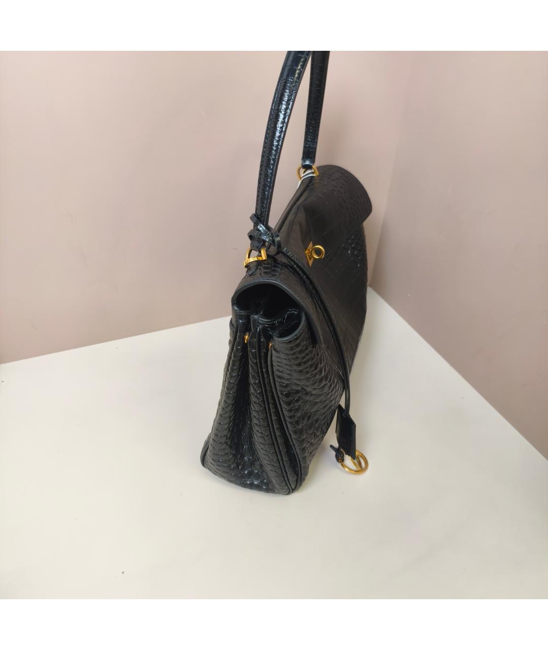 BALENCIAGA Черная кожаная сумка через плечо, фото 7