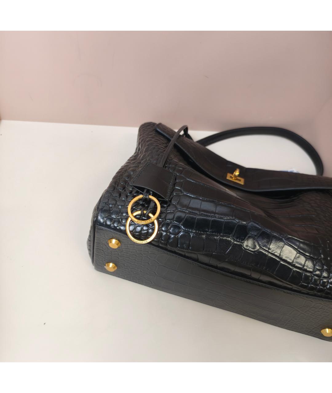 BALENCIAGA Черная кожаная сумка через плечо, фото 3