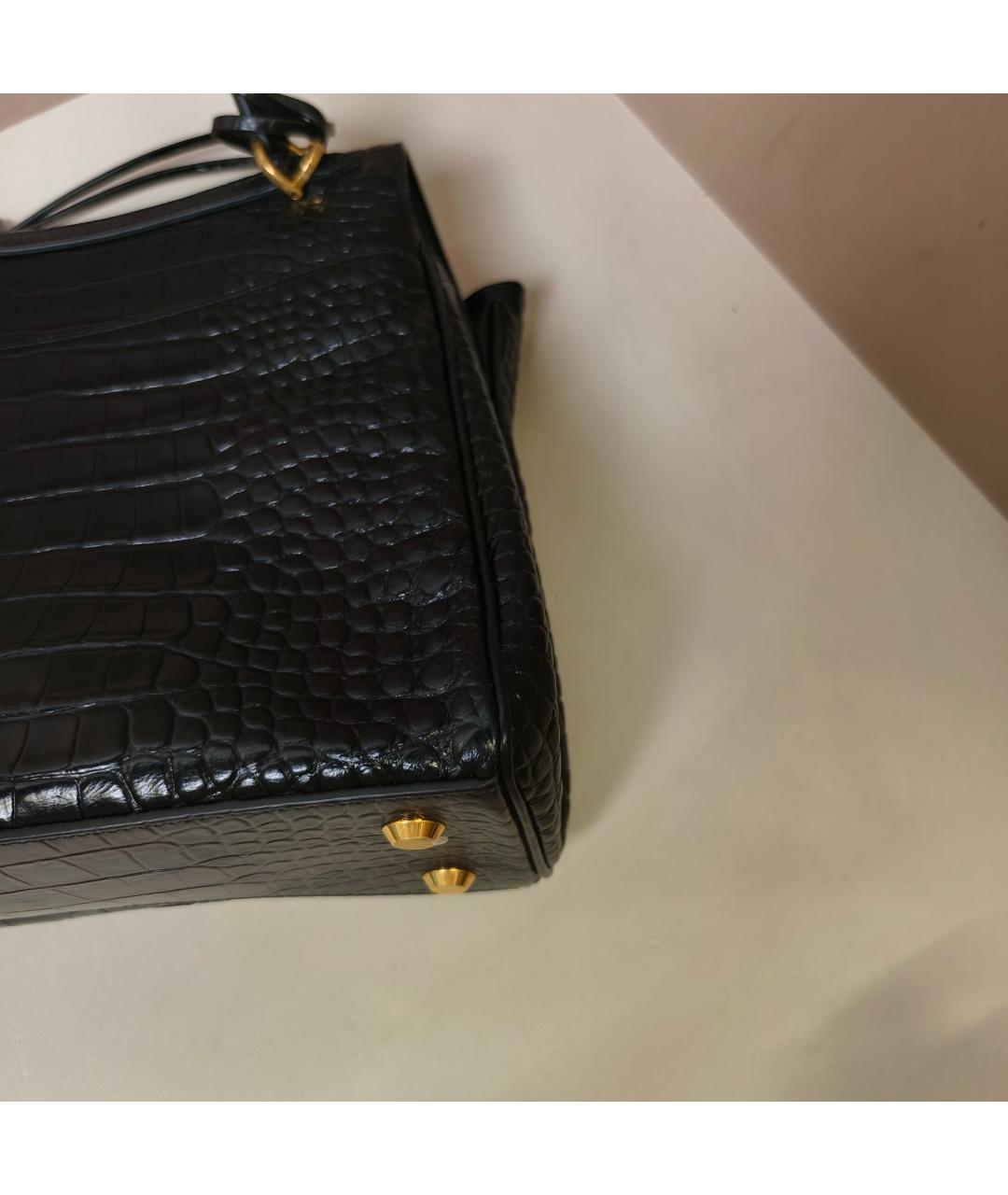 BALENCIAGA Черная кожаная сумка через плечо, фото 4