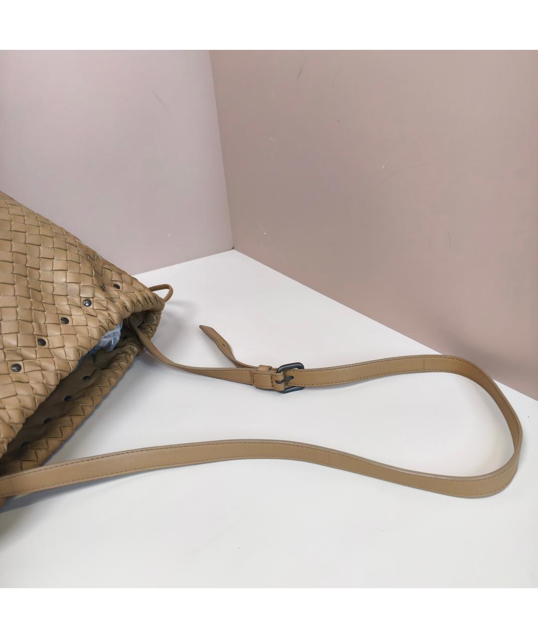 BOTTEGA VENETA Бежевая кожаная сумка через плечо, фото 2
