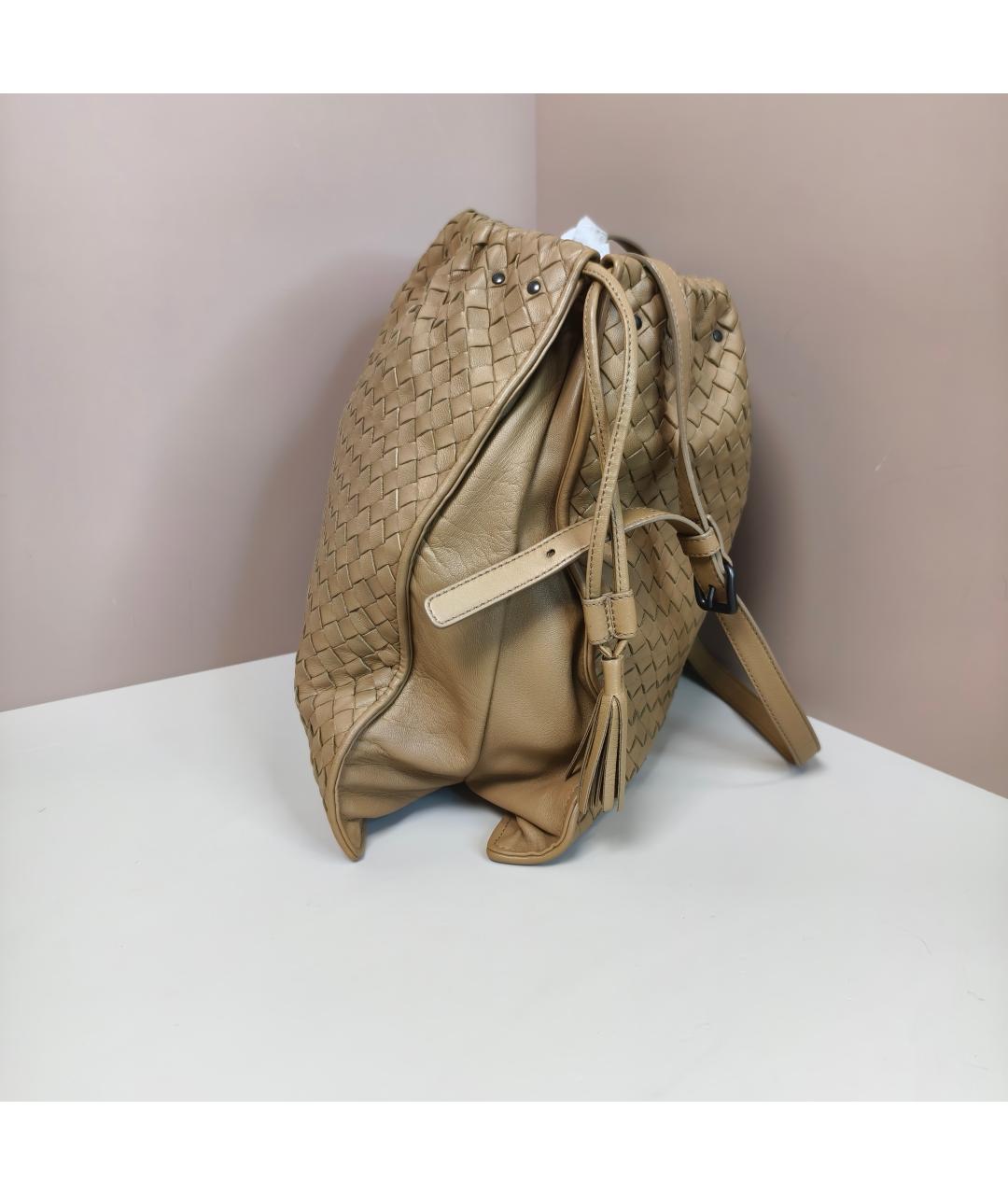 BOTTEGA VENETA Бежевая кожаная сумка через плечо, фото 5