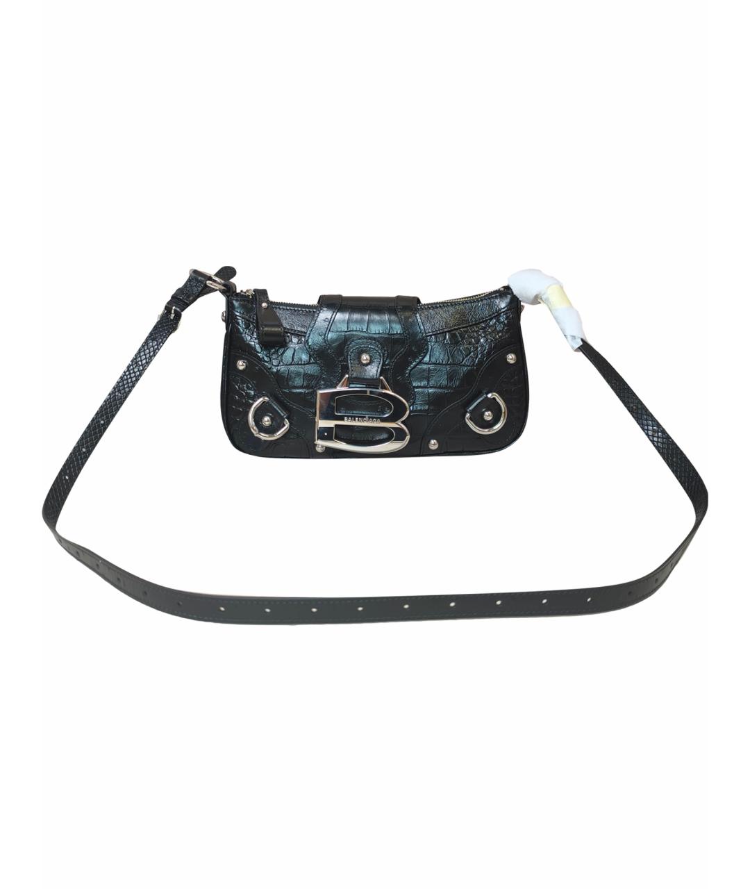 BALENCIAGA Черная кожаная сумка через плечо, фото 1