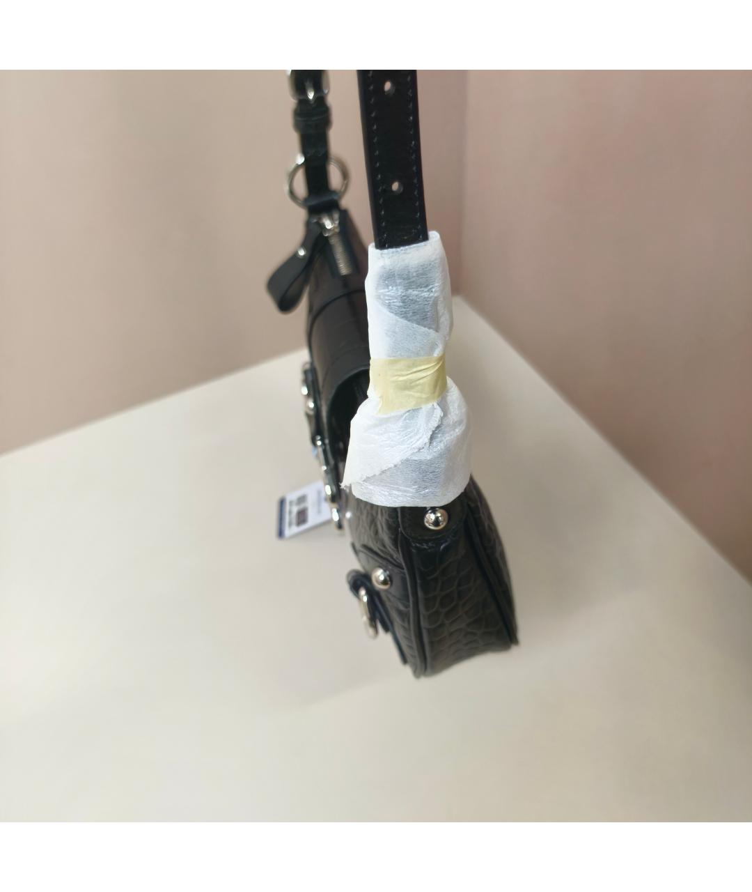 BALENCIAGA Черная кожаная сумка через плечо, фото 5