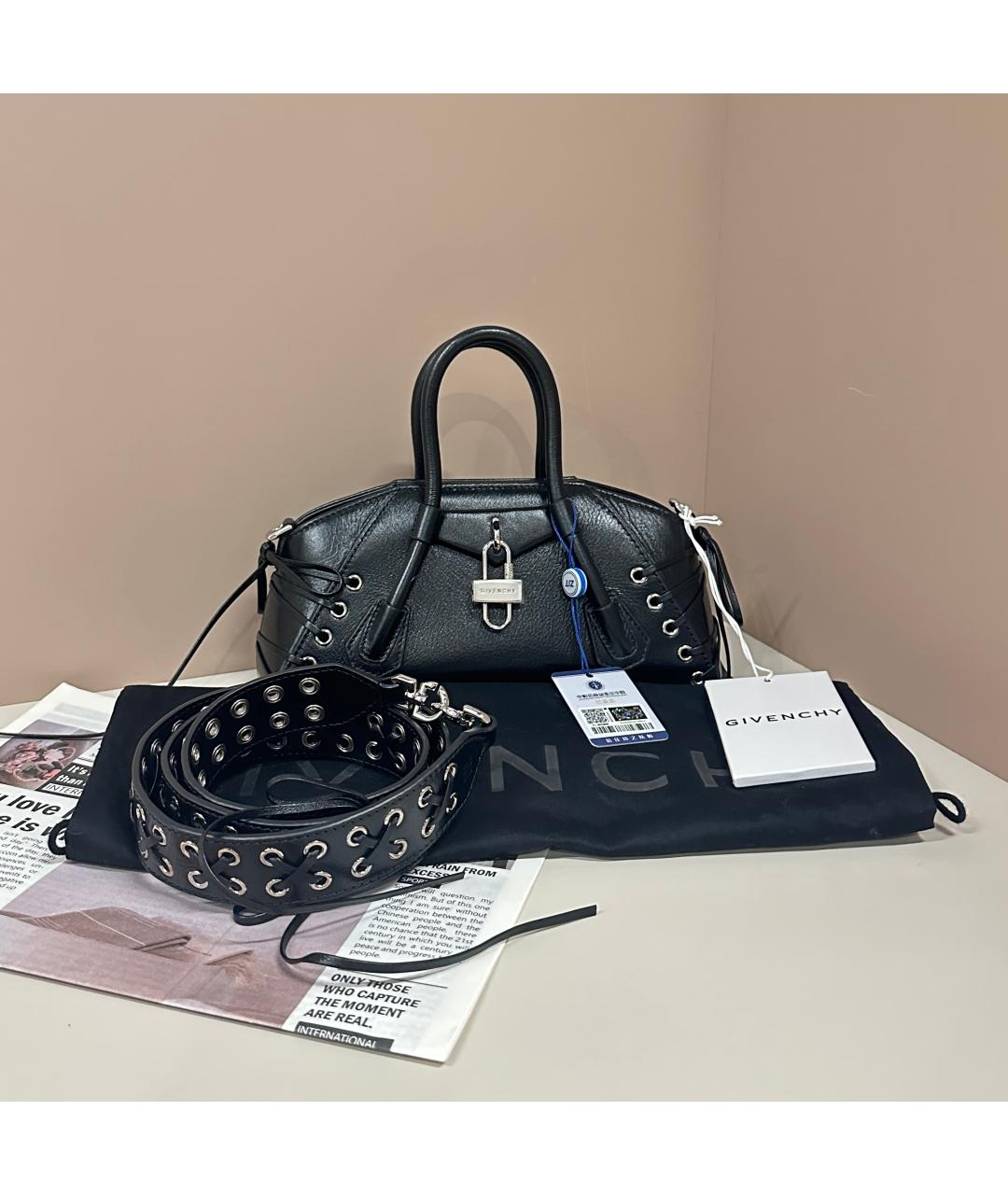 GIVENCHY Черная кожаная сумка через плечо, фото 6