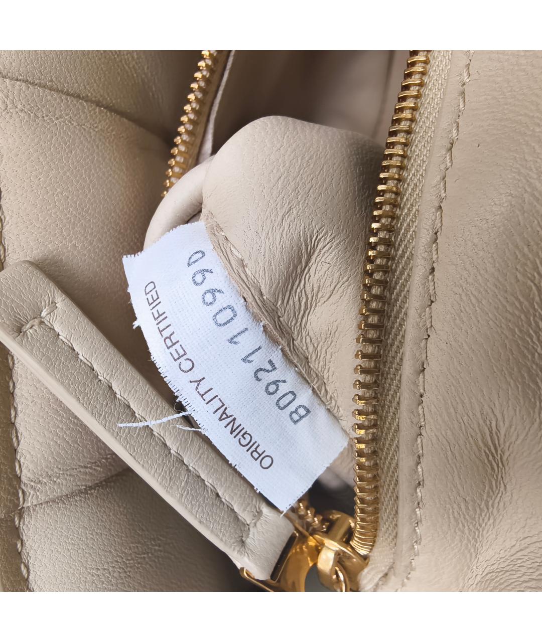 BOTTEGA VENETA Бежевая кожаная сумка через плечо, фото 2