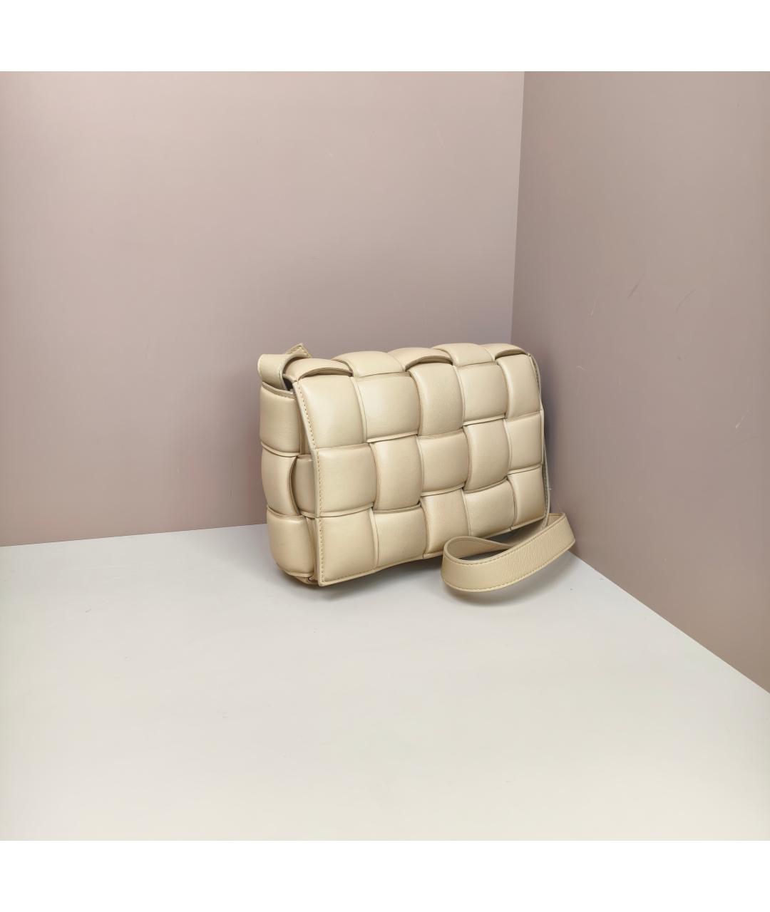 BOTTEGA VENETA Бежевая кожаная сумка через плечо, фото 3