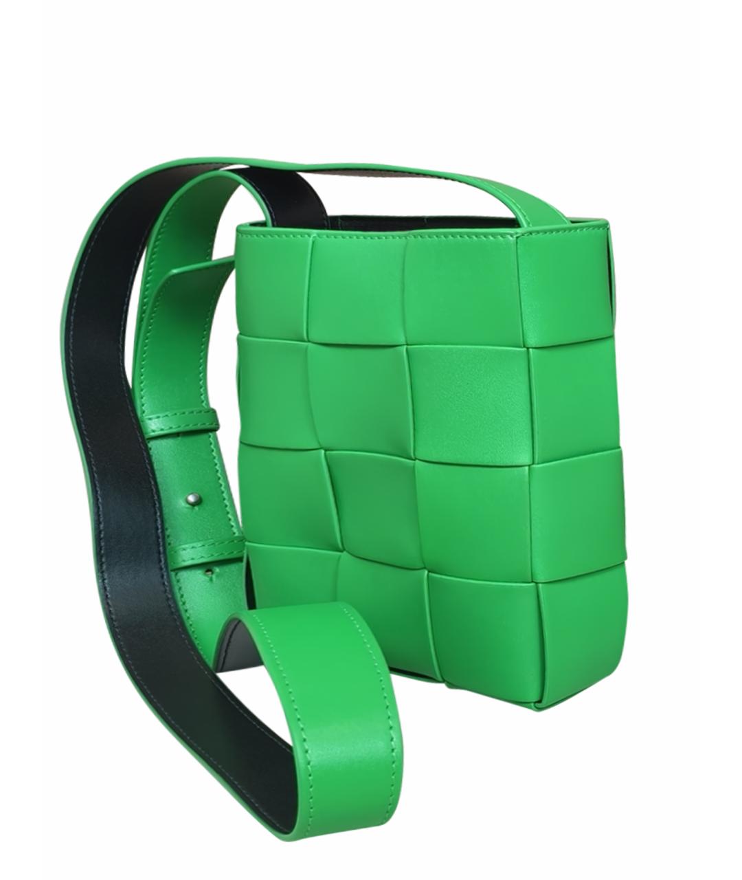 BOTTEGA VENETA Зеленая кожаная сумка через плечо, фото 1