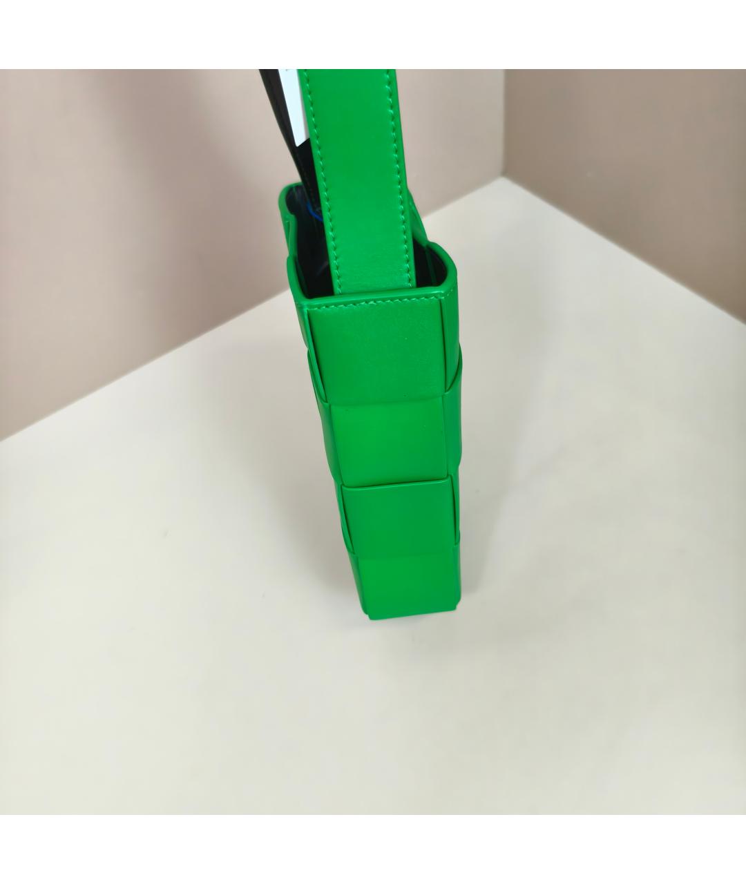 BOTTEGA VENETA Зеленая кожаная сумка через плечо, фото 8