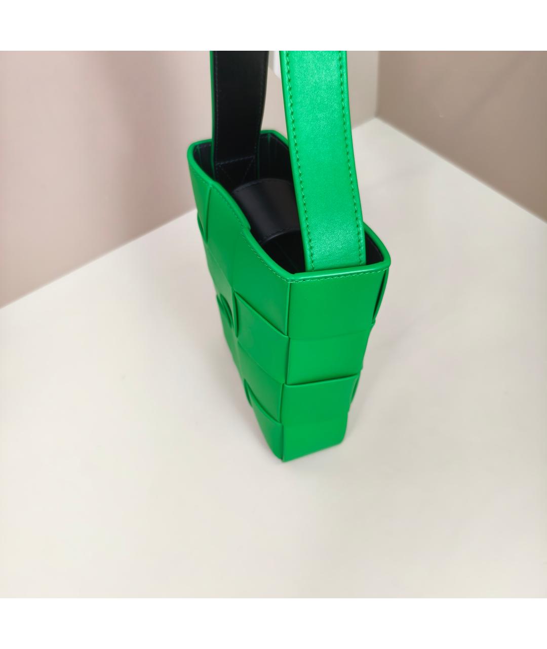 BOTTEGA VENETA Зеленая кожаная сумка через плечо, фото 5