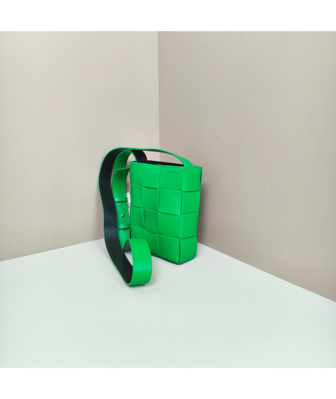 BOTTEGA VENETA Зеленая кожаная сумка через плечо, фото 9