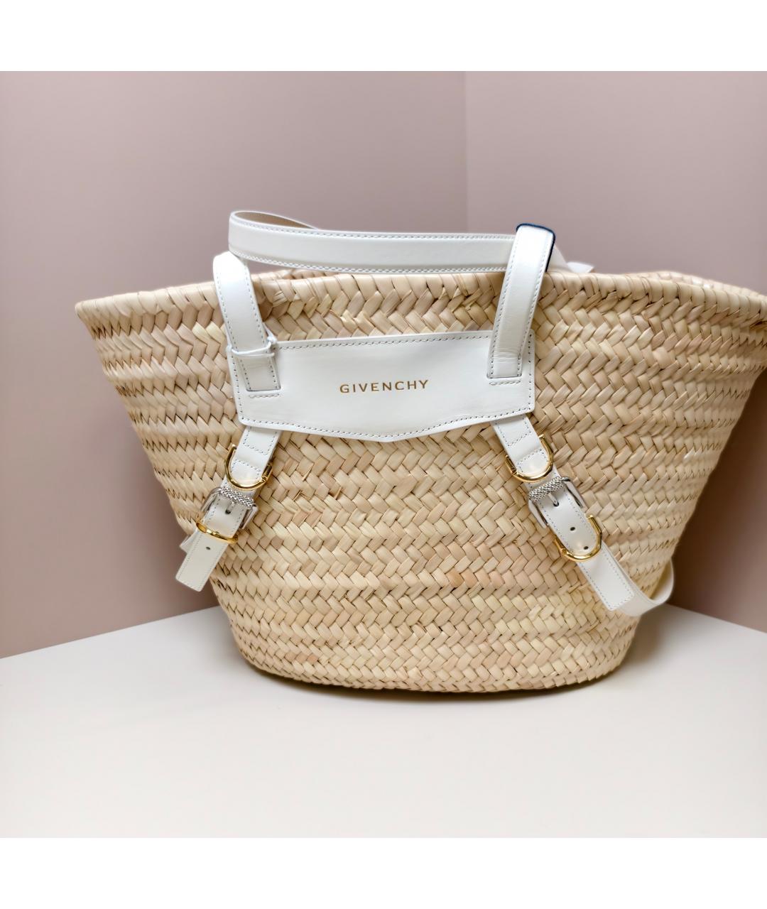 GIVENCHY Бежевая пелетеная пляжная сумка, фото 10