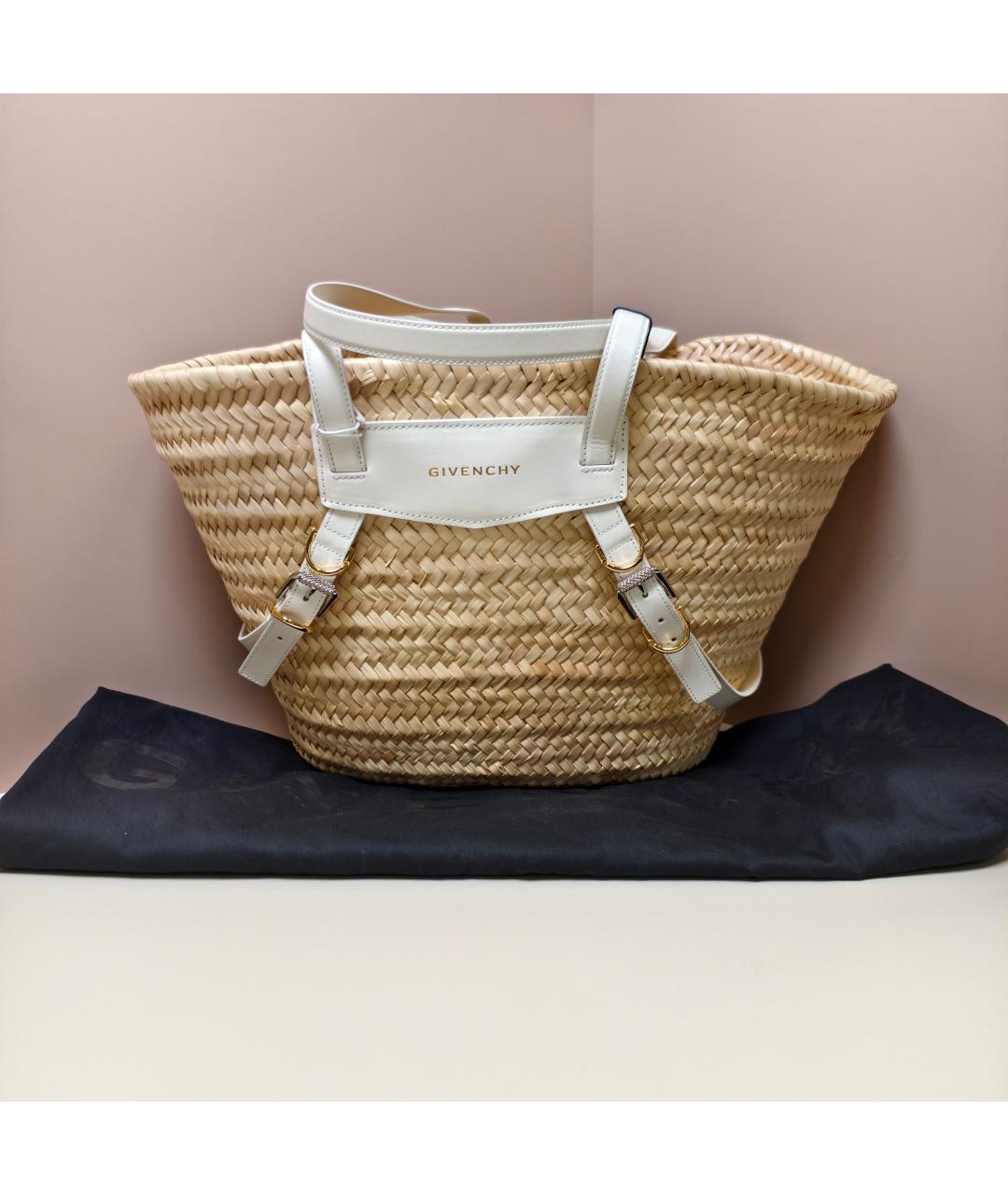 GIVENCHY Бежевая пелетеная пляжная сумка, фото 8