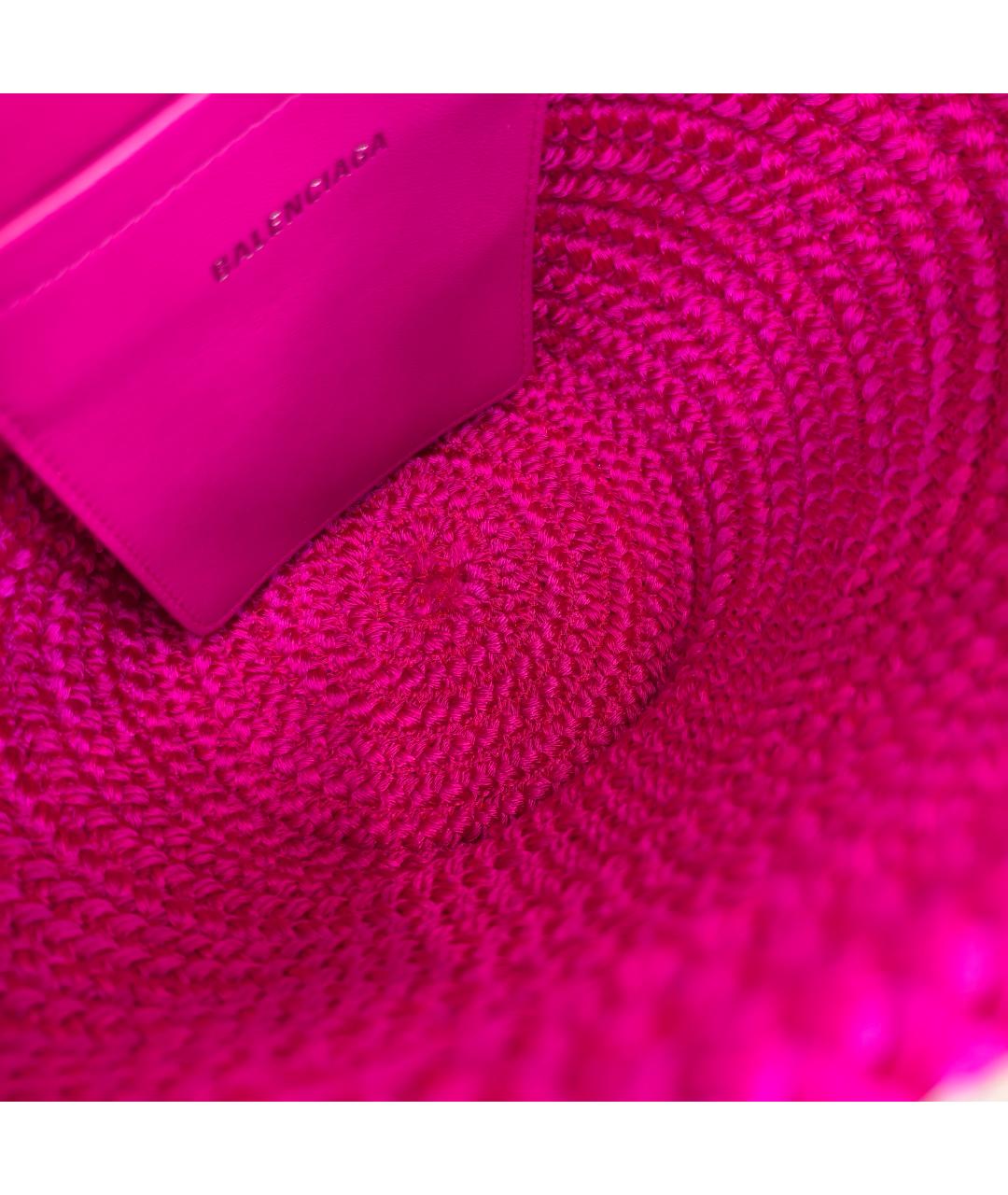 BALENCIAGA Фуксия пелетеная сумка с короткими ручками, фото 6