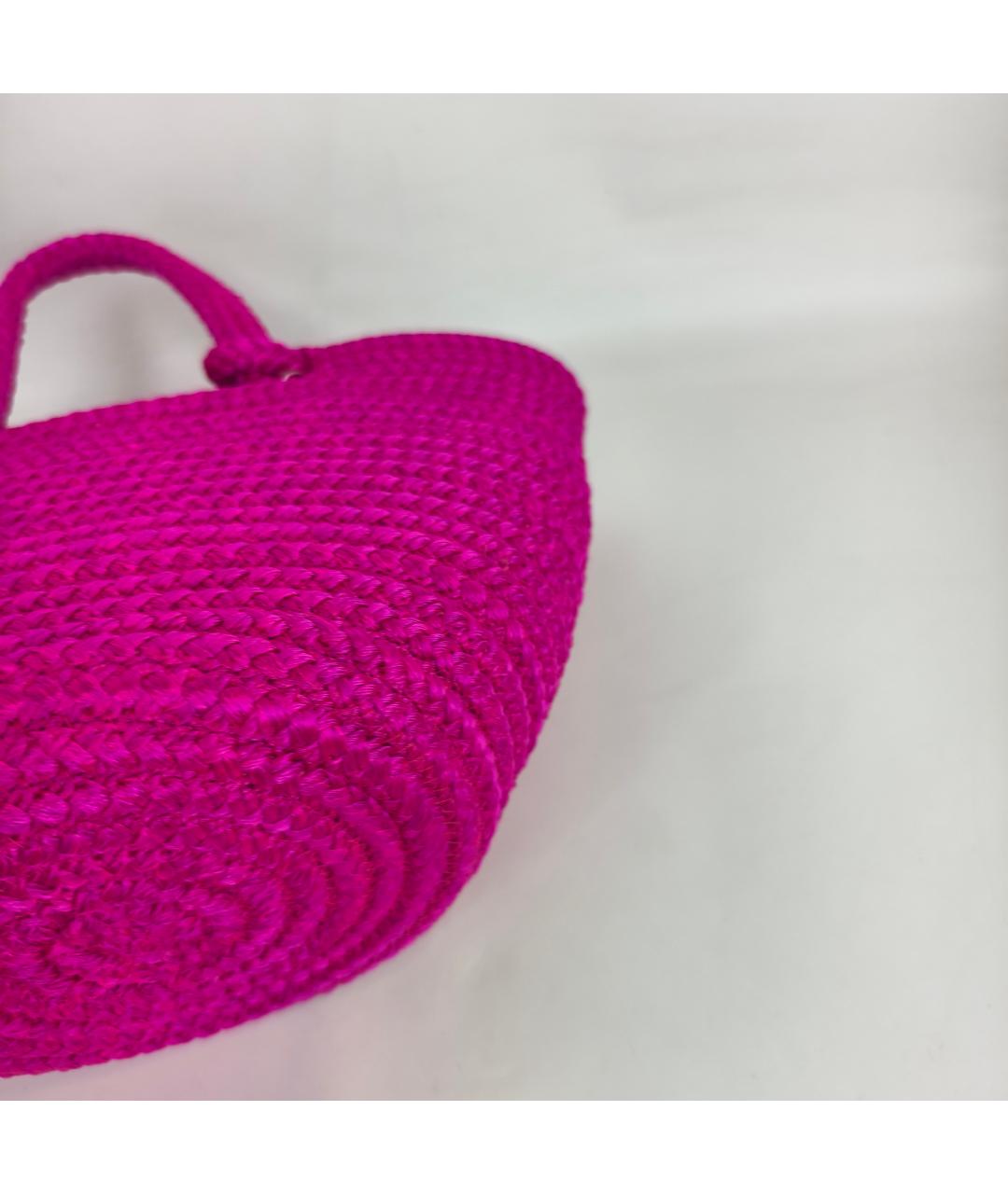 BALENCIAGA Фуксия пелетеная сумка с короткими ручками, фото 4