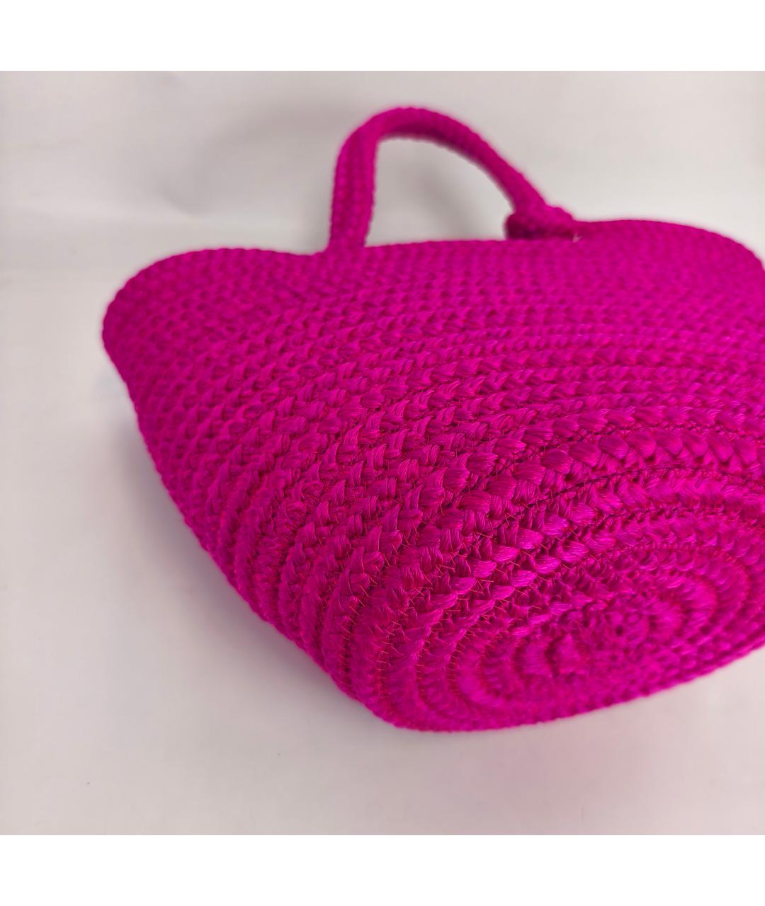 BALENCIAGA Фуксия пелетеная сумка с короткими ручками, фото 3