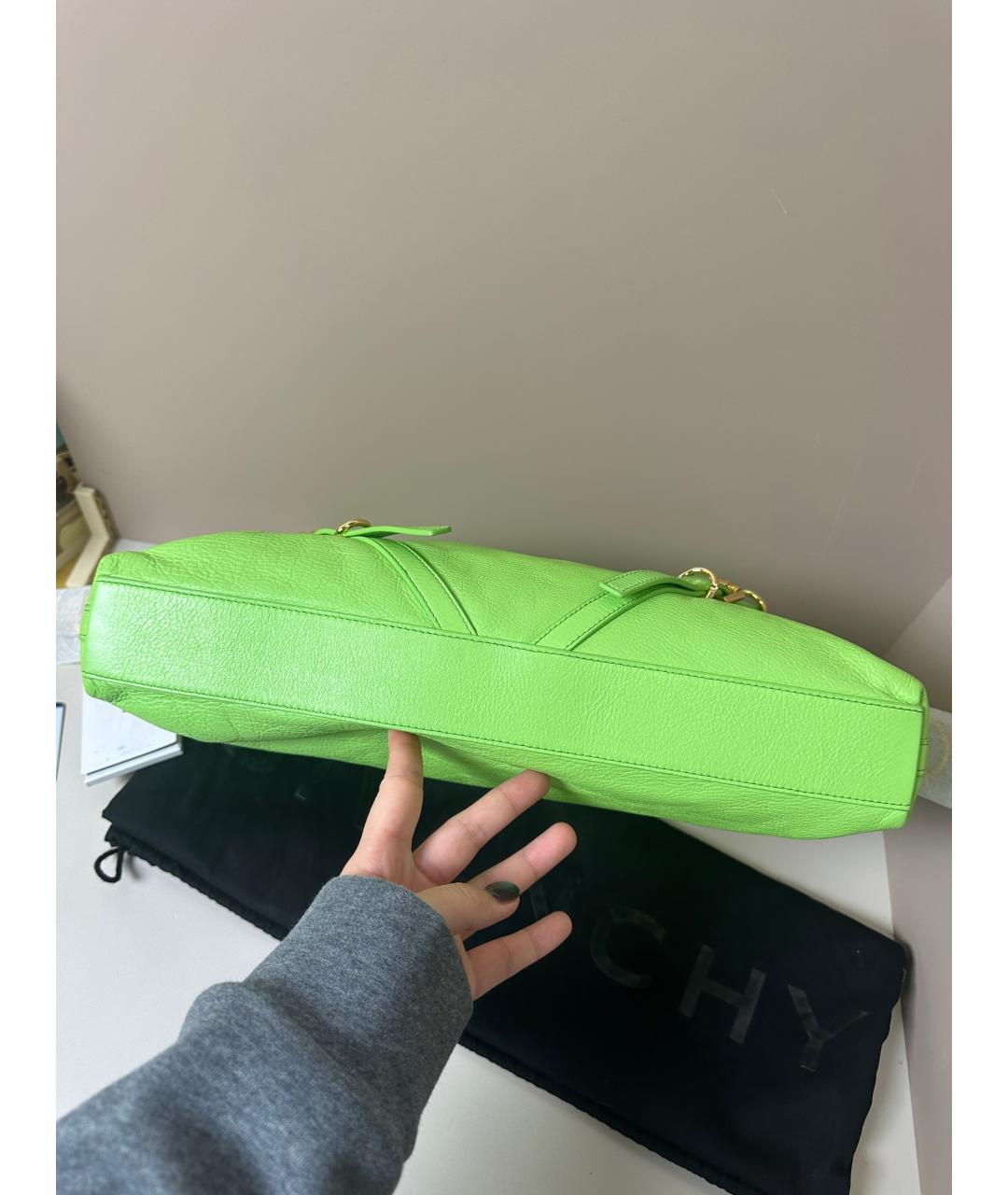 GIVENCHY Зеленая кожаная сумка через плечо, фото 5