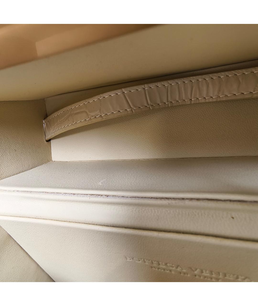BOTTEGA VENETA Бежевая кожаная сумка через плечо, фото 9