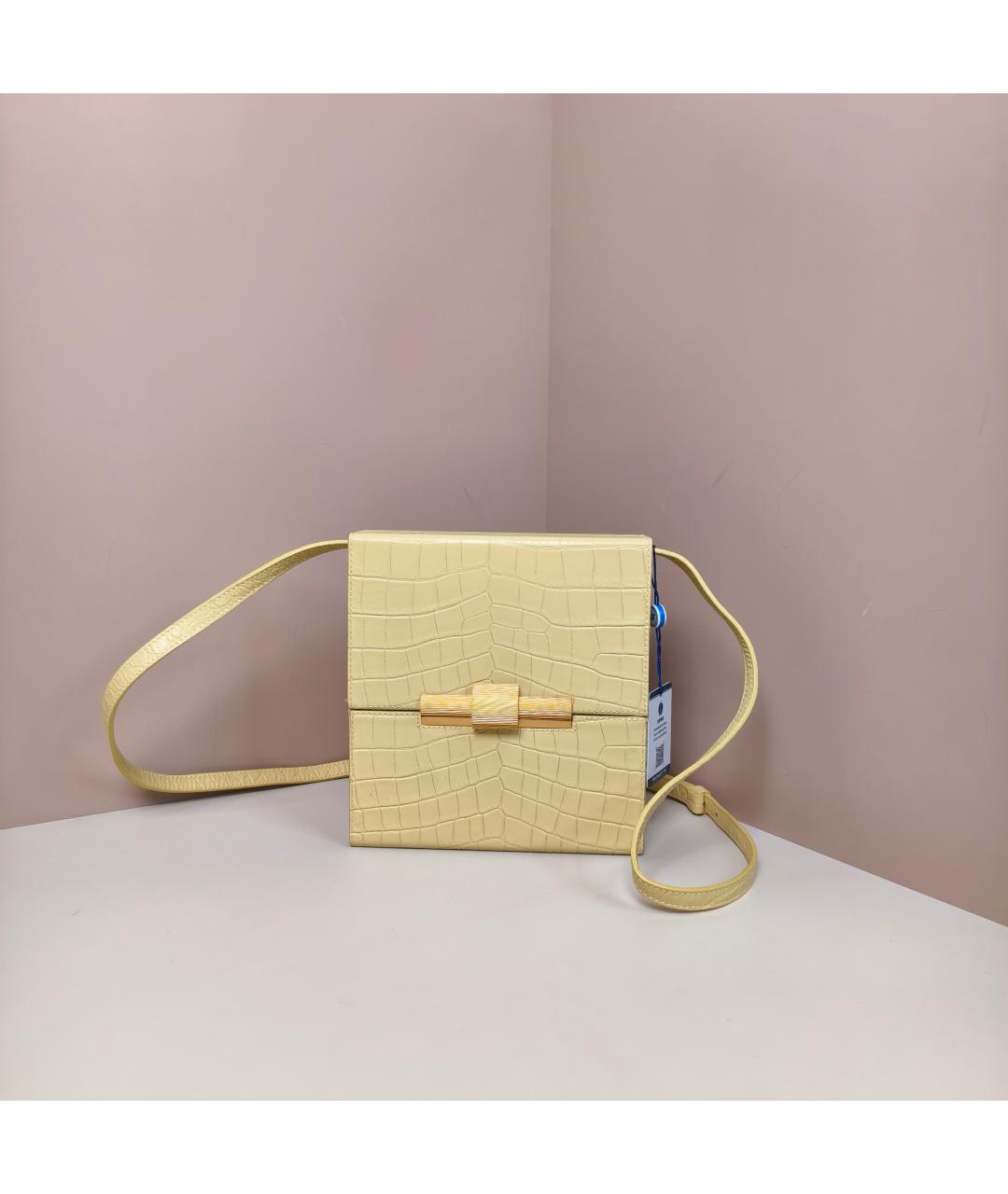 BOTTEGA VENETA Бежевая кожаная сумка через плечо, фото 10