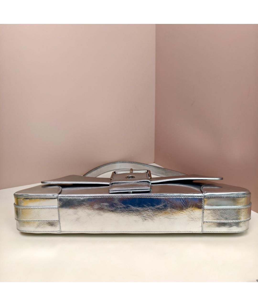 BALENCIAGA Серебряная сумка с короткими ручками, фото 5