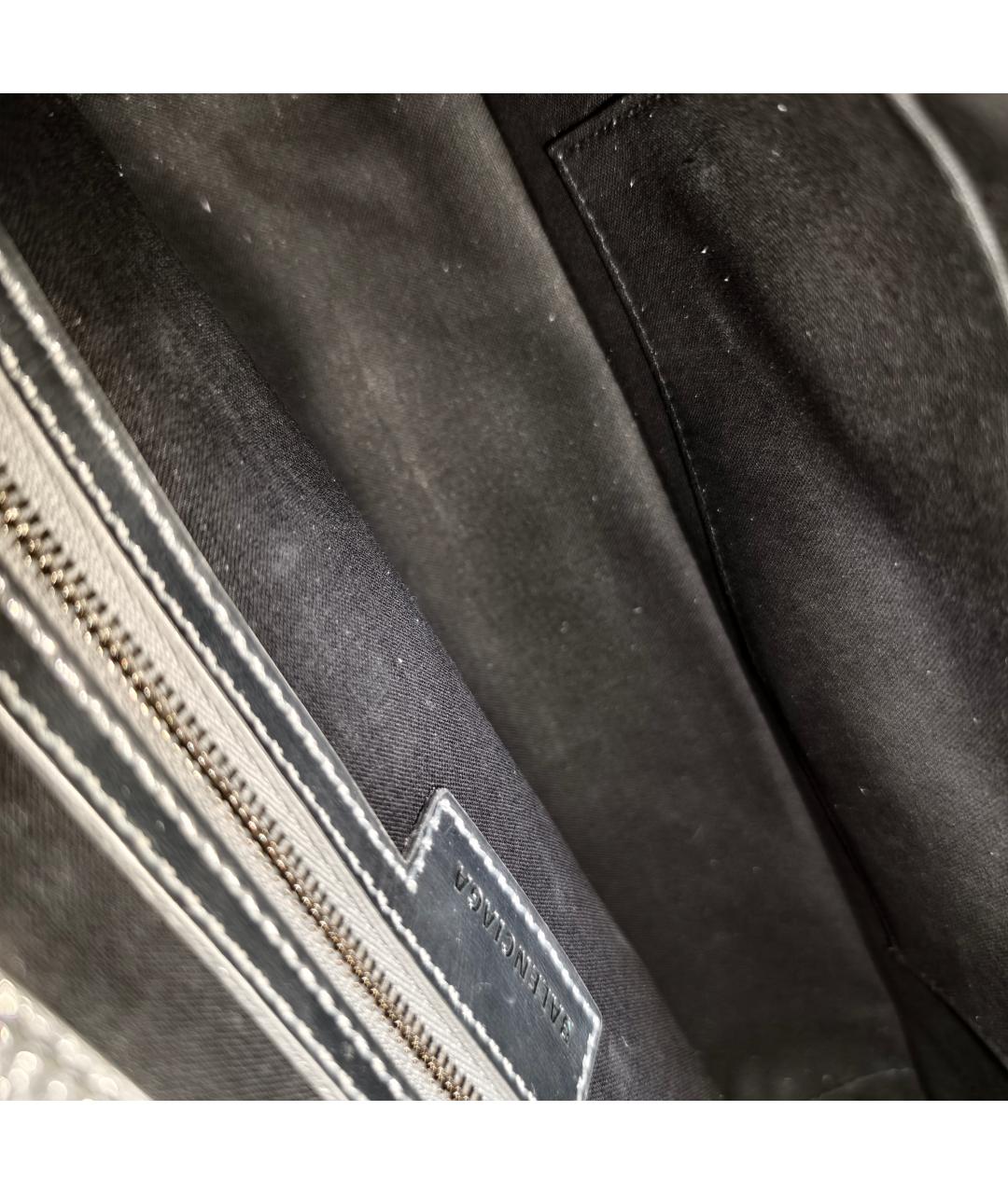 BALENCIAGA Серебряная сумка с короткими ручками, фото 2