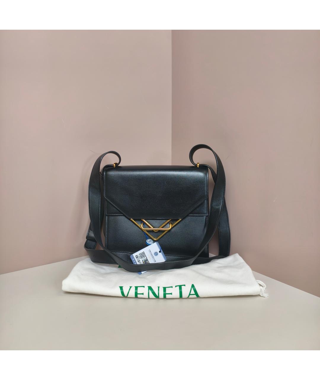 BOTTEGA VENETA Черная кожаная сумка через плечо, фото 4