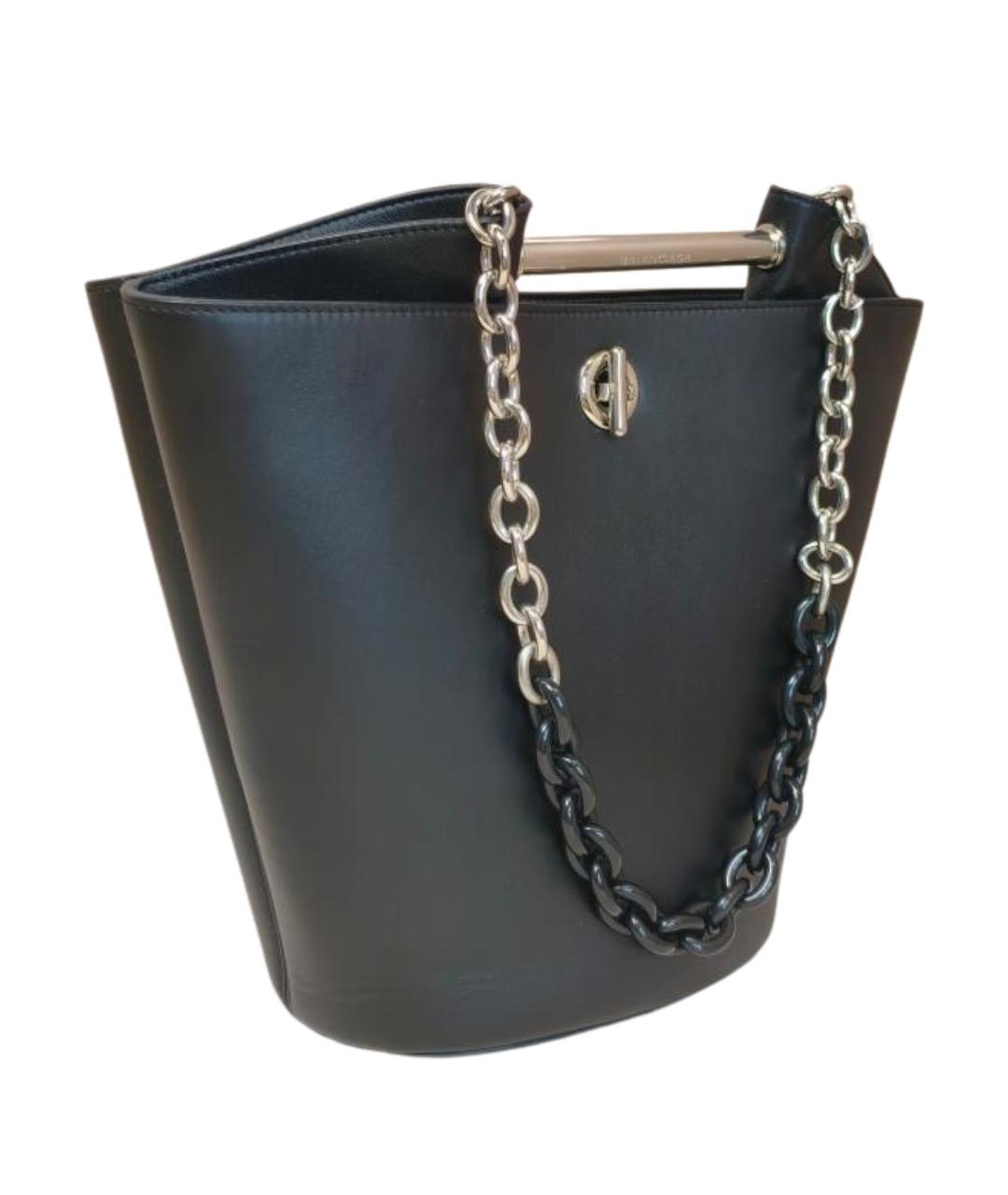 BALENCIAGA Черная кожаная сумка через плечо, фото 1