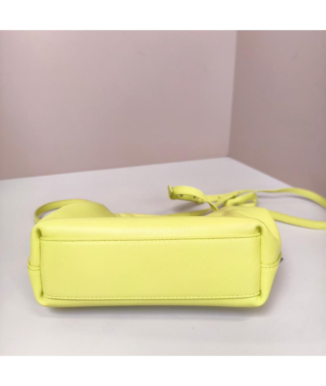 BOTTEGA VENETA Желтая кожаная сумка через плечо, фото 4