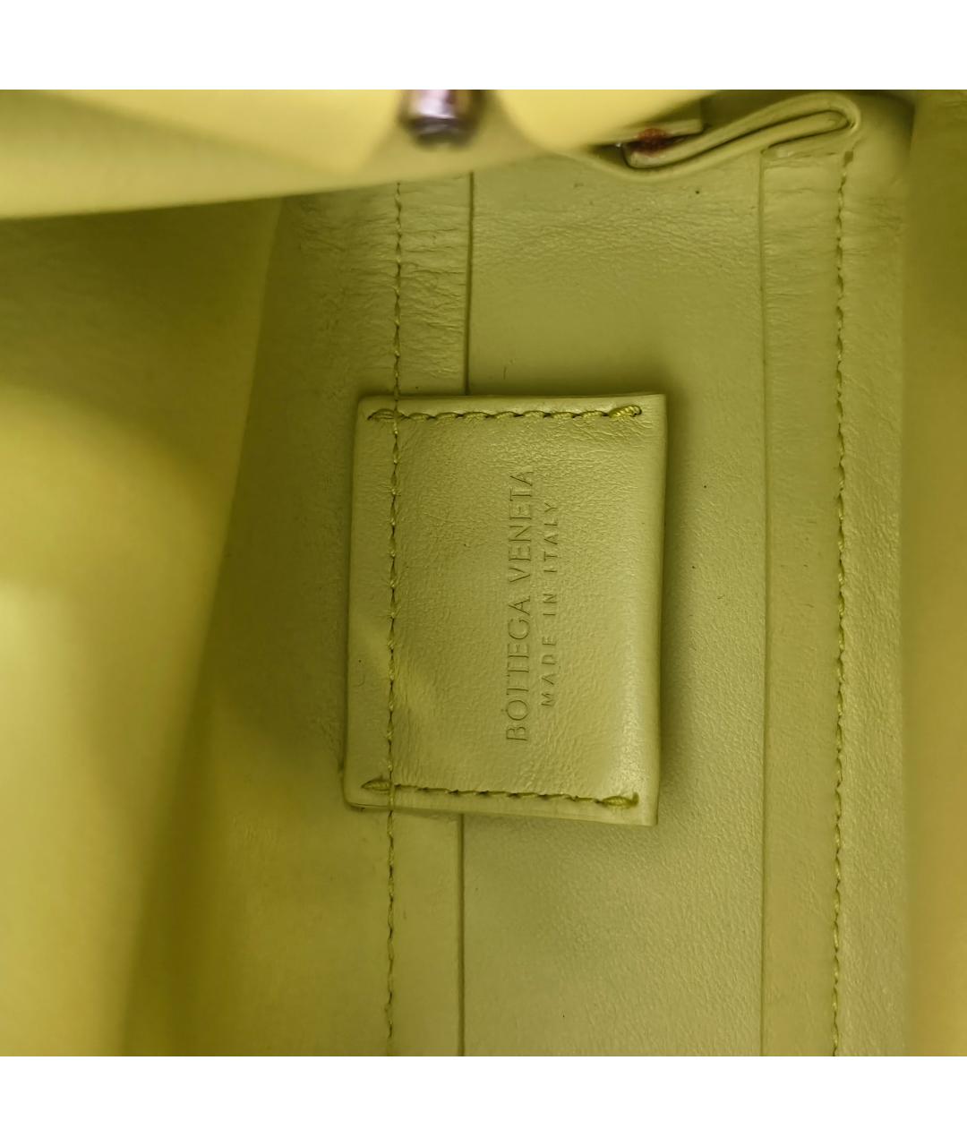 BOTTEGA VENETA Желтая кожаная сумка через плечо, фото 3